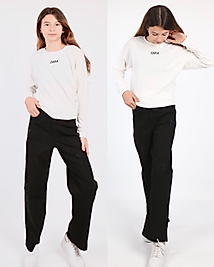 Kot pantolon yarasa kol üst takım